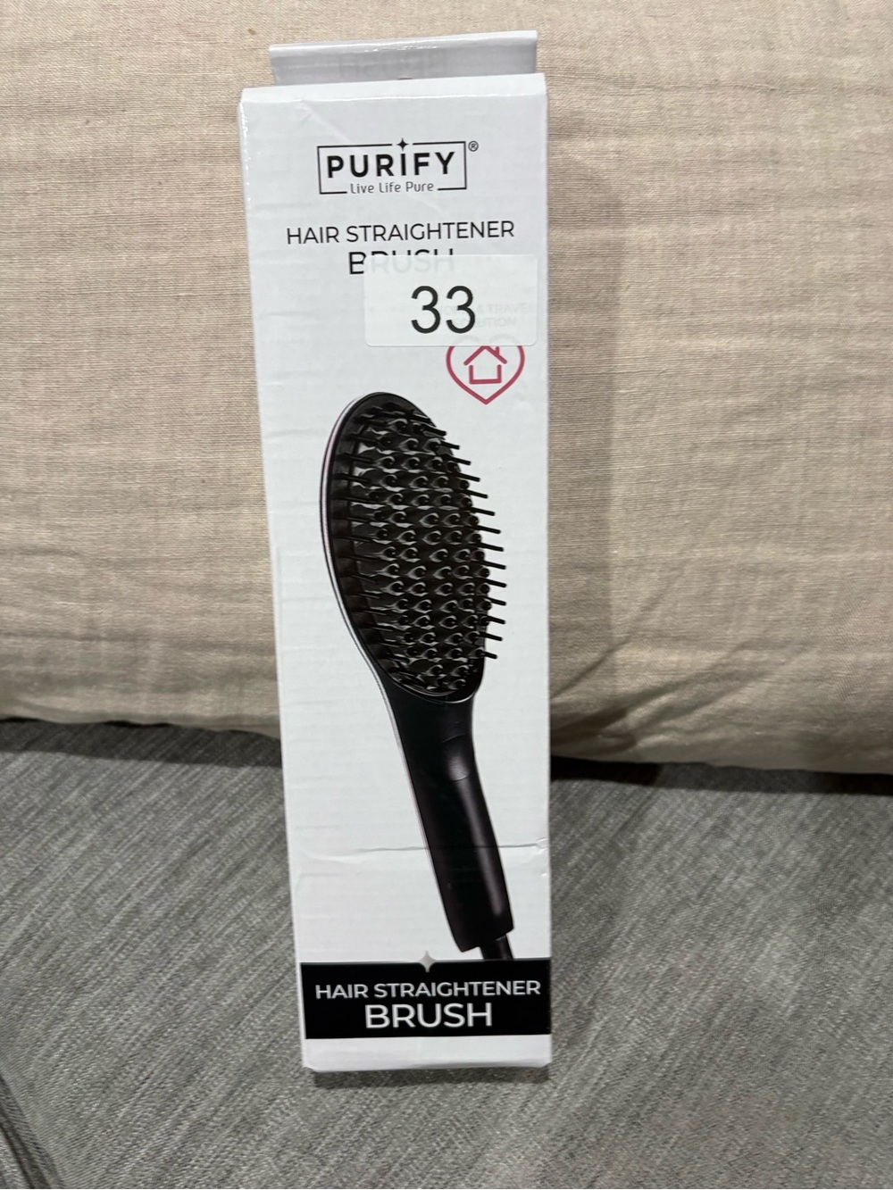 Purify Black Hair Straightener Brush - Heated Styling Brush